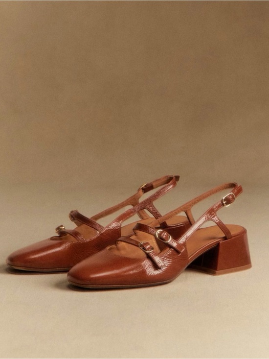 Sezane Shoes - Sézane Paula Babies Patent Camel - Size 8